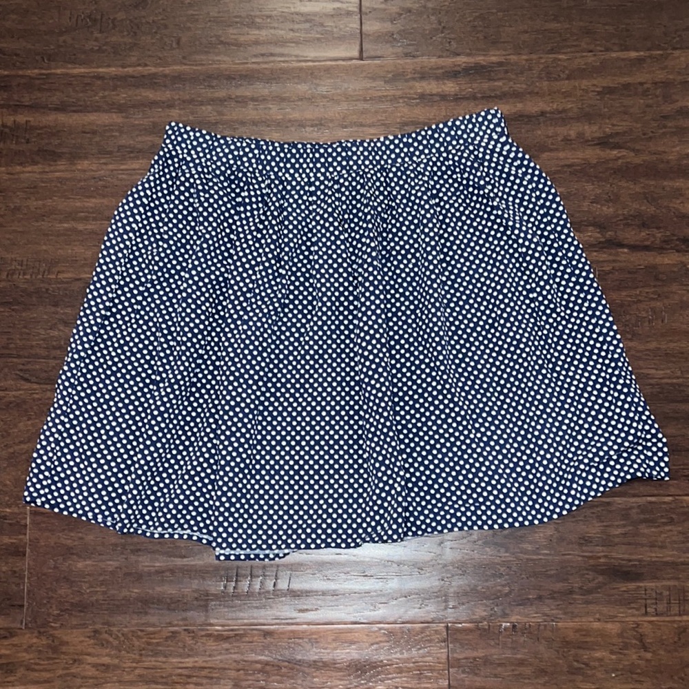 White and Navy cute skater skirt